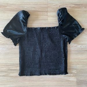Urban Outfitters Sabrina Satin Smocked Top